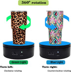 YVV Motorized Rotating Display Stand,Turner Cup Platform for Epoxy Glitter Tumbler, 360 Automatic Mute Rotating Turntable, Tumbler Making Supplies Spinner, Base for Product Video Show ,Balck 4.72in