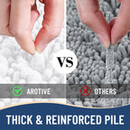 Arotive Luxury Chenille Bathroom Rug Mat, Extra Soft Thick Absorbent Shaggy Bath Rugs, Non-Slip Machine Wash Dry, Plush Bath Mats for Bathroom, Shower and Tub, 60x24, White