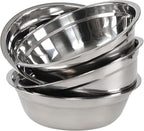 Xyskin Set of 4 Stainless Steel Mixing Bowl Set, Metal Serving Bowls, Great for Cooking, Baking, Prepping