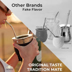 Premium Argentina-Uruguay Yerba Mate Cup and Bombilla Set, Organic Gourd Tea Mug with Steel Straw (Bombilla) and Cleaning Brush, Handcrafted for Loose Leaf Yerba Mate Tea - Imperial Version