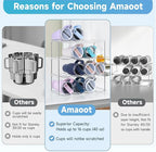 Larger Water Bottle Organizer for Stanley 40 oz Tumbler, Stackable Water Bottle Holder Rack for Cabinet, Kitchen Storage Organizer for for Stanley Cup Accessories, Tumbler Storage Holder，4 Pack