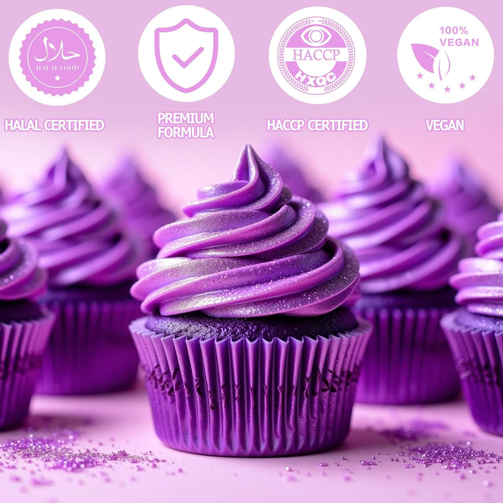 Nomeca Edible Glitter for Drinks Cakes, 8 grams Food Grade Luster Dust Sprinkles Glitter for Cake Decorations, DIY Cocktails, Beverages & Cake Decorating, Dessert Cake Topper (10-Lavender)