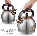 Tea Kettle -2.8 Quart Tea Kettles Stovetop Whistling Teapot Stainless Steel Tea Pots for Stove Top Whistle Tea Pot