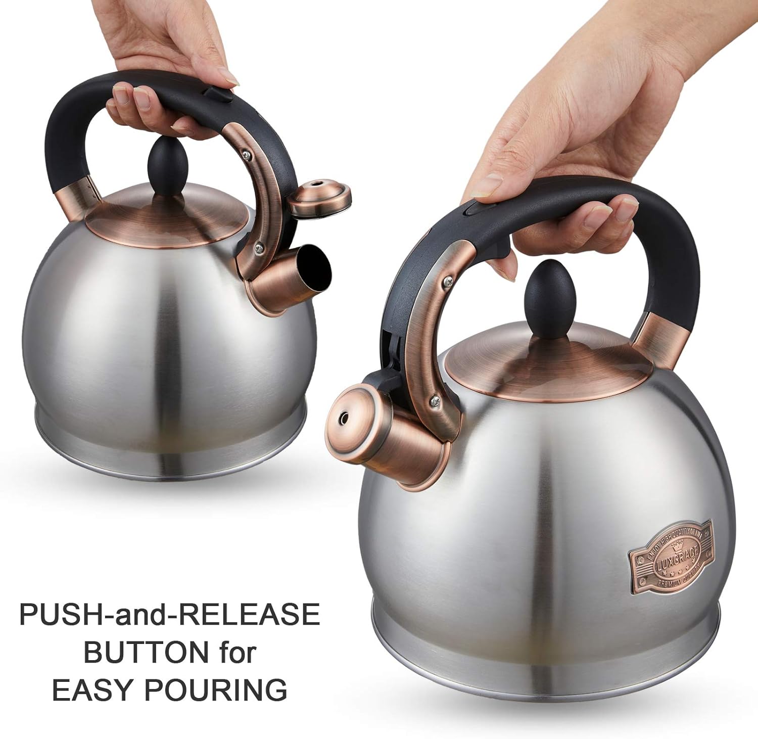 Tea Kettle -2.8 Quart Tea Kettles Stovetop Whistling Teapot Stainless Steel Tea Pots for Stove Top Whistle Tea Pot