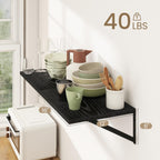 Dreamland Deep Floating Shelves for Wall, Black Floating Shelves, Large Floating Shelf 12 * 16 inch Set of 2 for Bookshelf Living Room Bedroom Home Office Bathroom