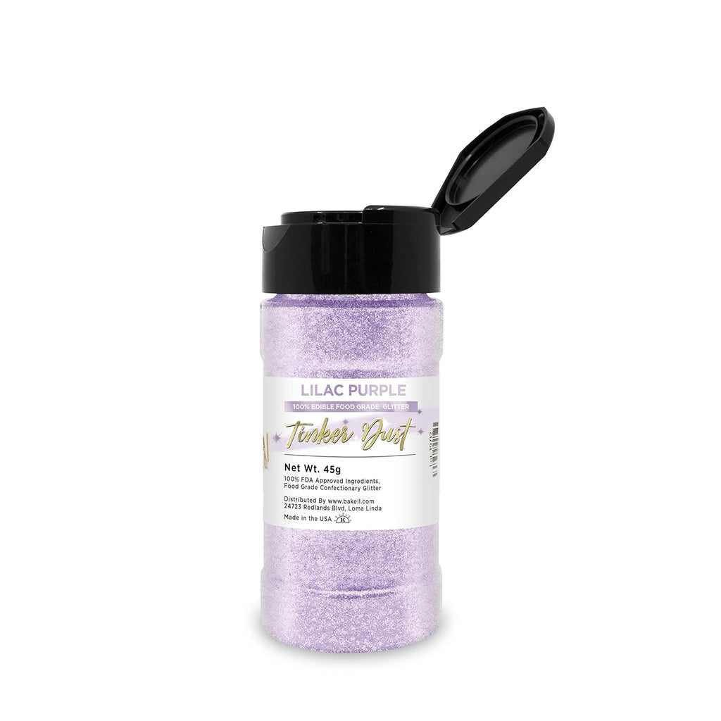 Bakell Lilac Purple Tinker Dust - (45g 1x Shaker Jar) | Add Elegance to Your Baking and Beverages with Edible Glitter!