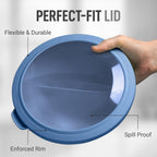 Zulay Kitchen 12 Piece Plastic Mixing Bowls with Leak-Proof Lids Set - Microwave and Freezer Safe Kitchen Mixing Bowls for Preparing, Serving and Storing - Large Nesting Bowls (Blue Ombre)