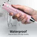 Zulay Kitchen Lux Rechargeable Milk Frother Handheld - Powerful 2-Speed Motor, Fully Waterproof, 2000mAh Battery - Drink Mixer For Latte, Cappuccino, Matcha, Protein Powder - Pink