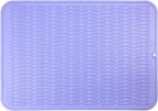 Silicone Dish Drying Mat for Multiple Usage,Easy clean,Eco-friendly,Heat-resistant Silicone Mat for Kitchen Counter or Sink,Refrigerator or Drawer Liner Light Purple 2XL 24 inches x 18 inches