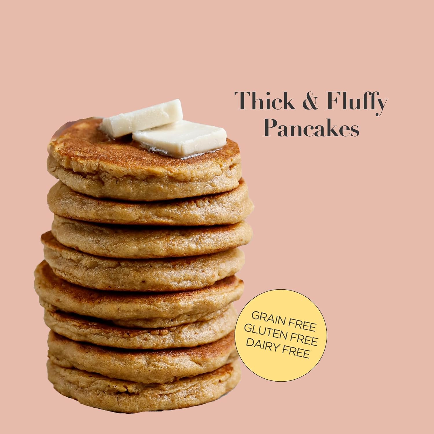 Stellar Eats Grain-Free Pancake & Waffle Mix | Gluten-Free, Dairy-Free, Plant-Based, Paleo-Friendly | Sweetened with Coconut Sugar | Almond Flour-Based | Makes Fluffy, Thick Pancakes | 7.3 oz | 1 Pack