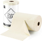Fantasticlean Microfiber Cleaning Cloth Roll, 12" x 12"- 75 Sheets, Reusable Tear Away Microfiber Towels, Ultra Absorbent Dish Rags for Car, Home or Office (Beige Ripple)