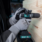 ANDANDA Smart Touch Work Gloves - 12 Pairs, 3D Comfort Stretch Fit, Nitrile Coated with Grip, Seamless Knit Nylon, Suitable for Warehousing, Logistics, Handling, Black (S)