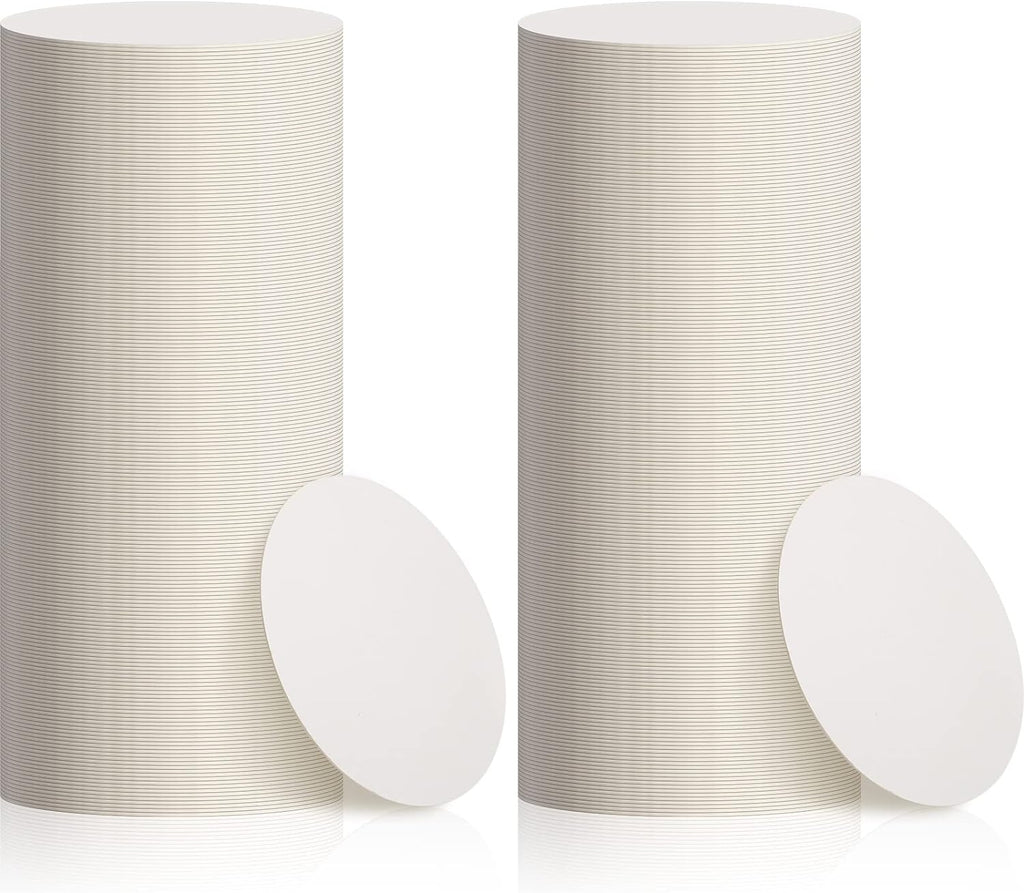 TaoBary 400 Pcs Disposable Paper Coasters Bulk 1MM, 4 Inch Round Cardboard Coasters Blank for Bar Drinks DIY Crafts Arts Wedding (White)