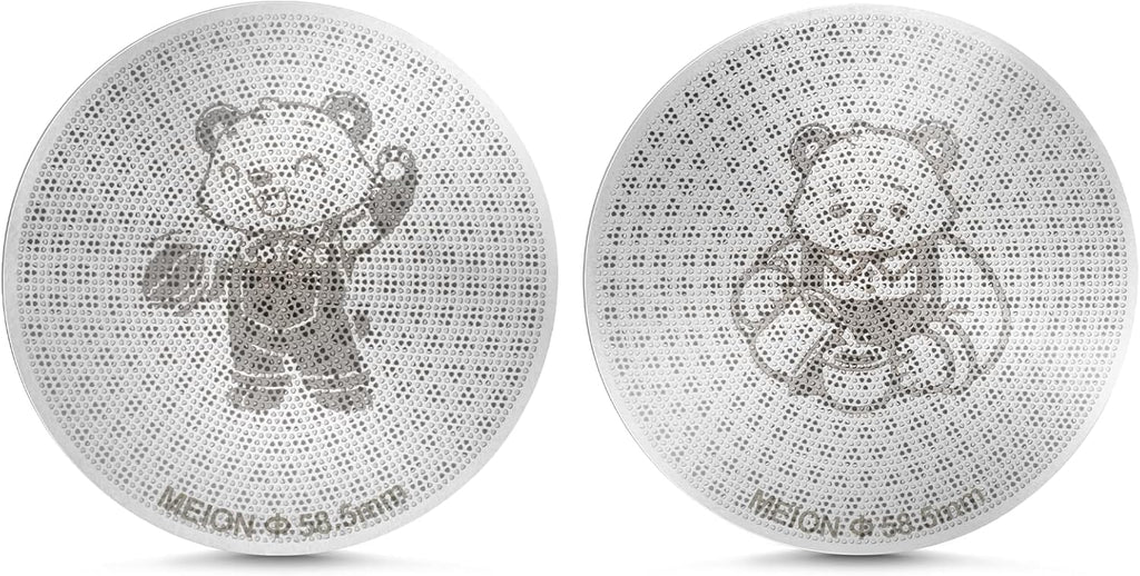 MEION 58.5mm Espresso Puck Screen-2 Pack 0.8mm Thickness Espresso Filter Screen, Reusable Metal Coffee Filter for Bottomless Portafilter Basket 58mm, Stainless Steel Coffee Puck Screen