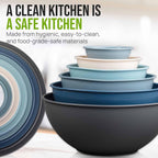 Zulay Kitchen 12 Piece Plastic Mixing Bowls with Leak-Proof Lids Set - Microwave and Freezer Safe Kitchen Mixing Bowls for Preparing, Serving and Storing - Large Nesting Bowls (Twilight Ombre)