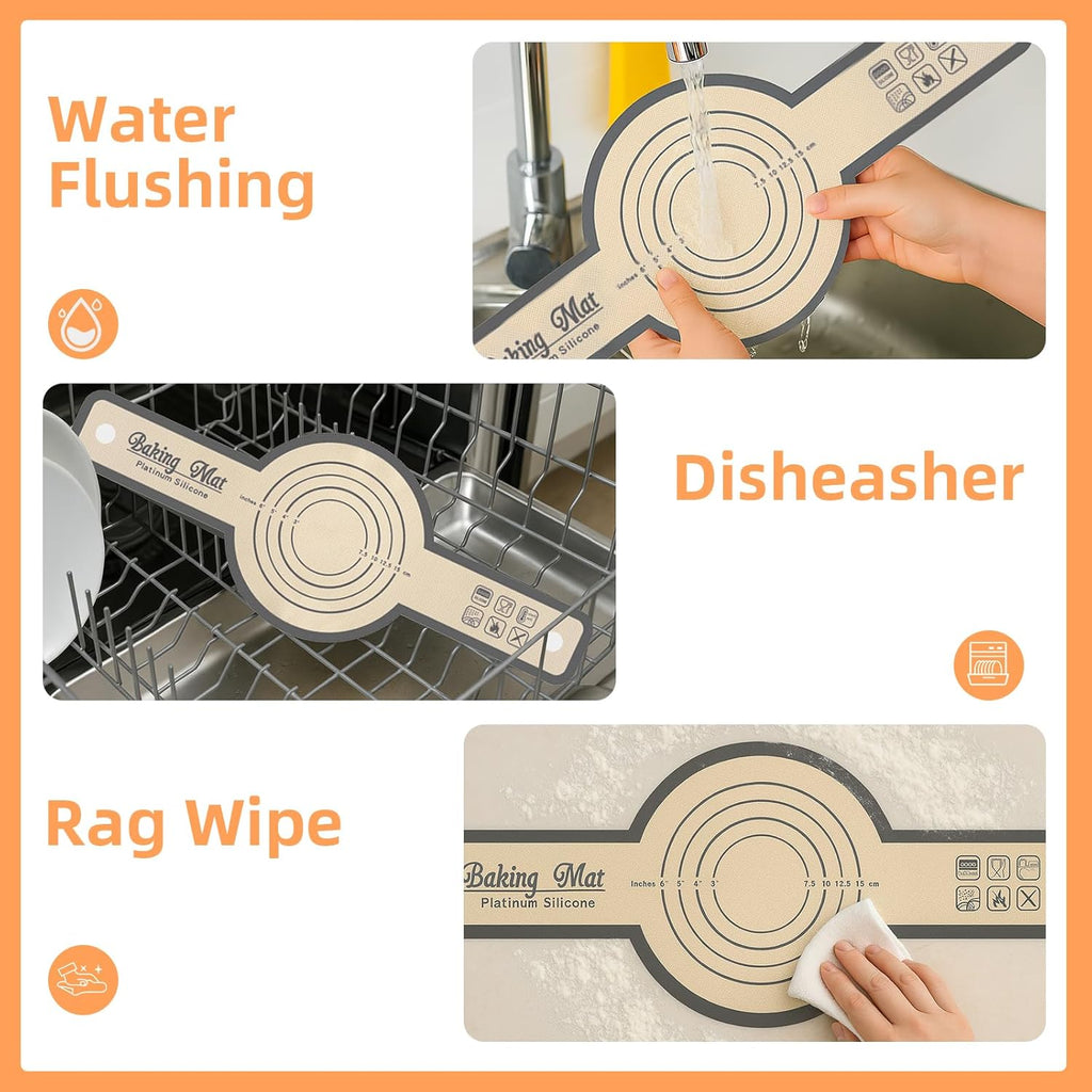 Silicone Bread Sling for Dutch Oven Baking, 2 PCS Easy Clean and Reusable Sourdough Silicone Baking Mat with Long Handles, Non Stick, Easy to Transfer Sourdough Bread, Grey