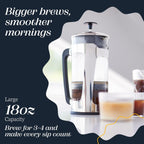 ESPRO - P5 French Press Coffee Maker – Patented Double Microfilter for Sludge and Grit Free Coffee – Made in Taiwan, Black, 18 oz