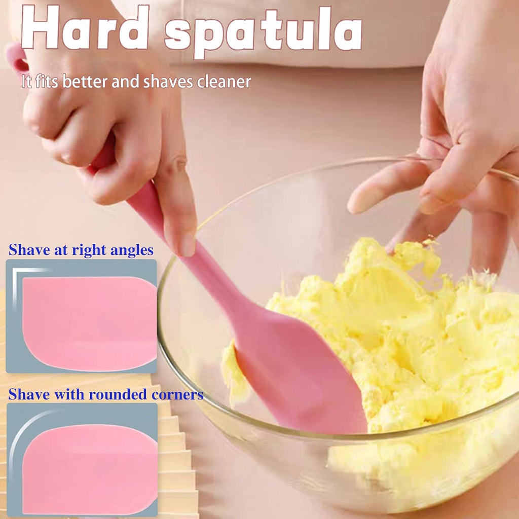 8 Pieces Silicone Spatulas, 11 inch Heat-Resistant Non-stick Spatulas with Stainless Steel Core for Cake Cream Cooking Gadget by COLOGO (11 inch)