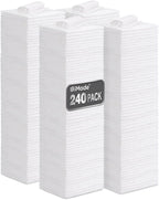 Shop Towels, 240 Pack Commercial Grade Work Rags Microfiber Towel for Cars Cleaning Rags Bulk Detailing Cloth for Automotive Bar Mechanic Restaurant Garage Housekeeping, 11.5"x 11.5", White