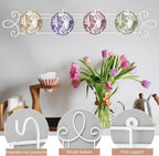 Blulu 2 Pcs 4-Tier Tea Cup & Saucer Display Stand - Horizontal Wall Mounted Organizer, Farmhouse White Brackets for Coffee Mugs/China Plates, Decorative Wall Plate Hangers, 45'' x 5.5''