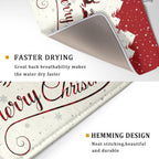 Christmas Moose Dish Drying Mat 18x24 for Winter Santa Claus Kitchen Counter Decor Absorbent Reversible Microfiber Deers Animal Dishes Pad Dish Drainer Rack Mats Kitchen Accessories