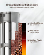 Maestri House Compact Cold Brew Coffee Maker, 40oz Iced Tea and Coffee Maker Brewer Space Saving Tritan Pitcher, 350 Mesh Filter, 100% Leak-Proof