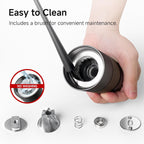 HiBREW G4B Manual Coffee Grinder with External Adjustable Dial - Aluminum Conical Burr Mill, Numerical Settings & Travel Case, Coarse to Fine Grind for Espresso Pour Over Moka Pots. 22g Capacity