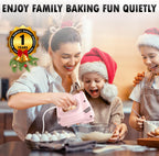 Electric Hand Mixer with Stainless Steel Whisk, Dough Hook Attachment and Storage Bag, Handheld Mixer for Baking Cakes, Eggs, Cream Food Mixers. Turbo Boost /5 Speed Kitchen Blender PINK