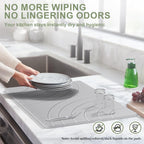 Large Stone Drying Mat for Kitchen Counter, 24" × 16" Diatomite Dish Drying Mat, Quick Dry Stone Mats, Ultra Absorbent Natural Diatomaceous Earth Mats for Dished, Bottles, Grey