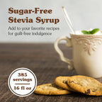 NuNaturals Stevia Syrup, Sugar-Free Sweetener, Plant-Based Sugar Substitute, Zero Calorie, Cocoa Mint Syrup, 16 oz