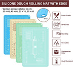 Silicone Baking Mat 20"L x 28"W, Extra Thick Dough Rolling Pad with Measurements and Edge Heightening, Non-stick Food Grade Silicone Pastry Mat for Pastry, Bread, Cookies
