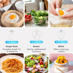 DOBBOR Electric Stand mixer, 9.5QT 660W 6 Speeds Tilt-Head Dough Mixers, Bread Mixer with Dough Hook, Whisk, Beater, Splash Guard for Baking Bread, Cake, Cookie, Pizza, Muffin, Salad and More - Sliver