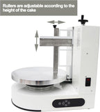 TECHTONGDA Cake Cream Spreading Frosting Icing Turntable Automatic Coating Machine with Graduated Scraper 60-320RPM Rotating Speed for 6-14inch Cakes White