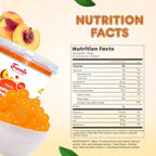 Fanale Peach Popping Boba Pearls, Vegan, Non GMO, Gluten Free, Fat Free, Perfect for Bubble Tea, Smoothies, Ice Cream, Desserts, and Beverages.