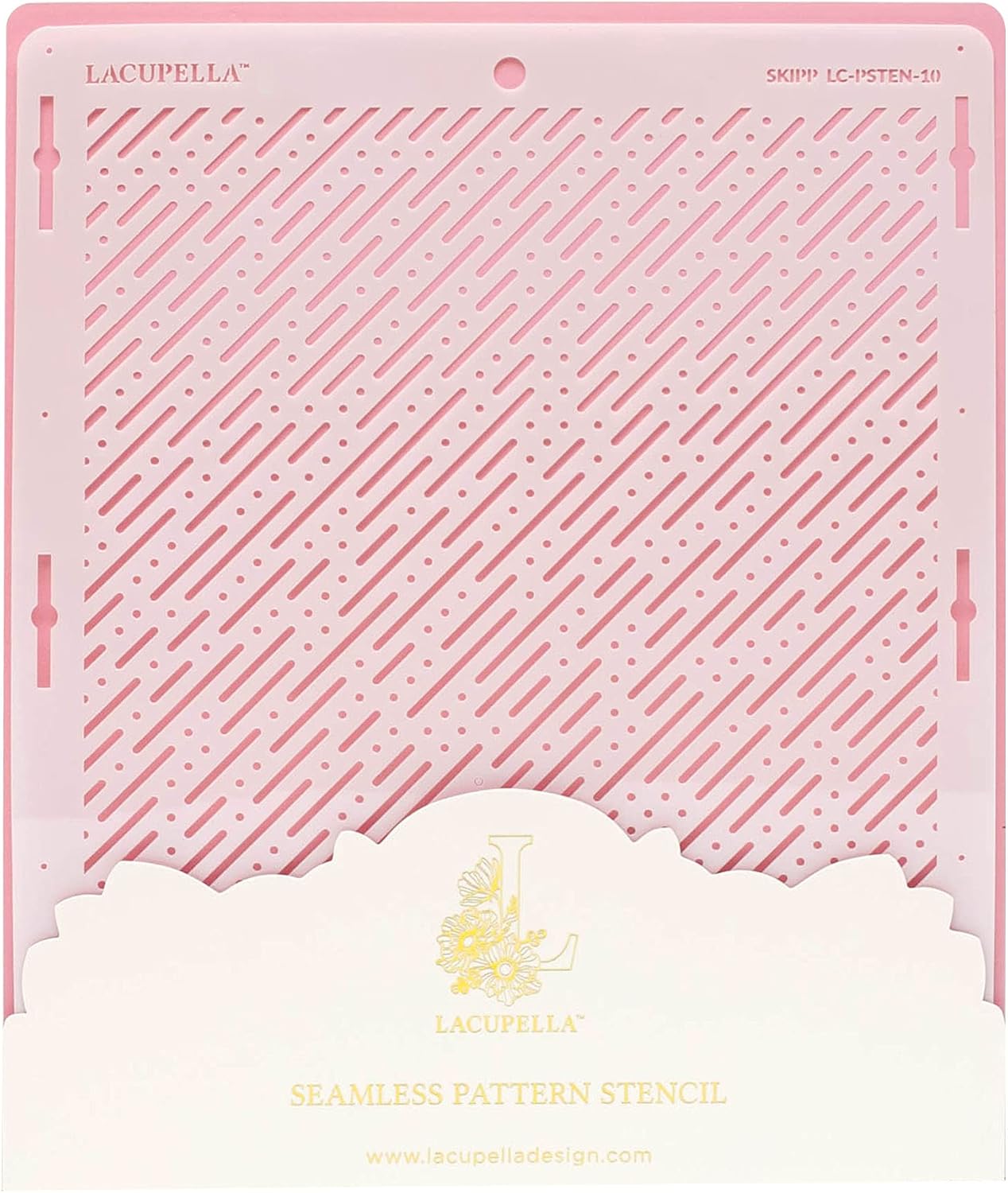 Cake Baking Stencil - Seamless Delicate Pattern for Decorating Tall Double Barrel Cake to Use with Buttercream, Royal Icing, Ganache, Paint, Airbrush (Skipp)