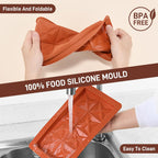 2 Pcs Chocolate Molds Silicone, Deep Chocolate Bar Mold, Non-Stick Food Grade Chocolate Mold for Dubai Chocolate Bar Pistachio, Candy and Chocolate Making - Four-Star Shape