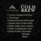 Afficionado Coffee Roasters | Magical Cold Brew | 1 Gallon | Bag in Box | Single Origin Peruvian Coffee | Medium Roast | Ready to Drink | Pasteurized & Shelf-Stable
