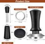 51mm Espresso Accessories Kit, Coffee Espresso Tamper Set, Spring-loaded Tamper, WDT Tool, Dosing Funnel and Silicone Gel Coffee Tamper Mat for Espresso Coffee Machines and 51 mm Portafilters