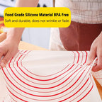 16" x 24" Large Silicone Pastry Mat for Rolling Dough Non Slip,Silicone Baking Mat Non Stick,Cilicone Fondant Mat Pie Cookie Dough Rolling Mat Kneading Cutting Mat with Measurement (Red-L)