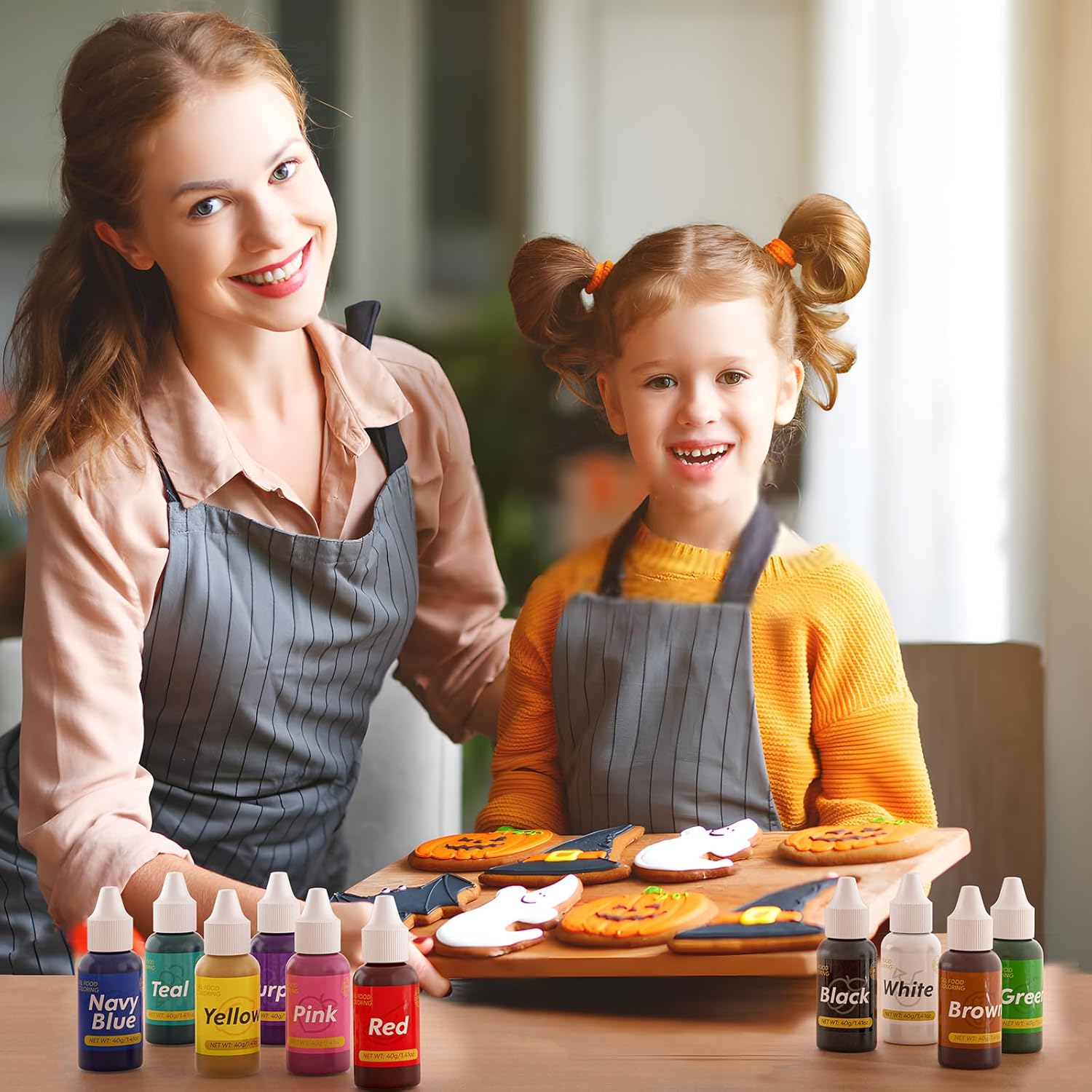 Gel Food Coloring for Cake Decorating - 40g Concentrated Assorted Edible Colors - Vibrant Tasteless Food Dye Professional-Grade Dye for Easter Eggs Fondant Cookies Frosting Royal Icing Baking - Pink