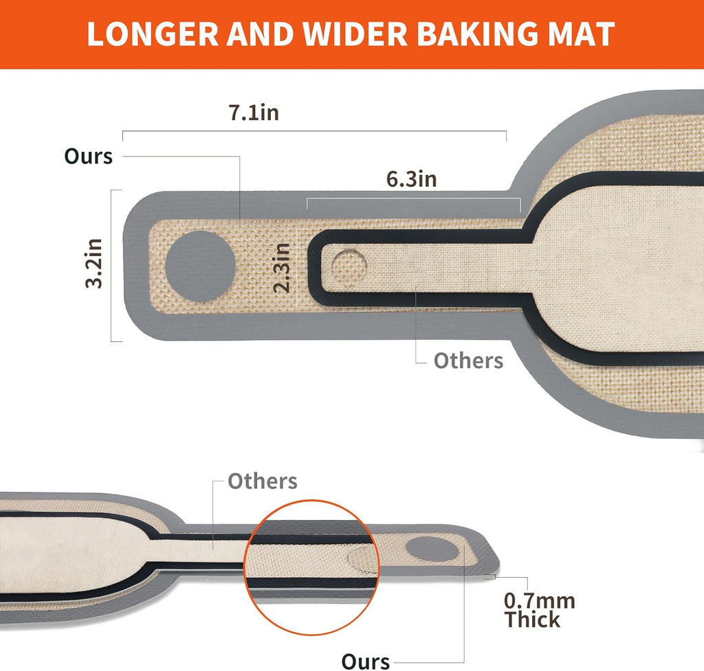 Silicone Bread Sling Dutch Oven Liner, Non-Stick & Easy Clean Reusable Oval Silicone Baking Mat with Long Handles, Easy to Transfer Sourdough - 2 Gray Set