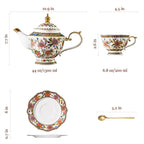 ACMLIFE Fine Bone China Tea Set, British Vintage China Set for Adults 24K Gold, Afternoon Cups and Saucers for Women Tea Party or Gift Giving (Pink and Gold)