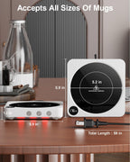 Mug Warmer - 36W Coffee Mug Warmer for Desk with Temperature Display, 2-12Hrs Auto Shut Off, Smart Candle Warmer - Ideal Coffee Gifts Accessories Keep Beverages Coffee Warmer (White)