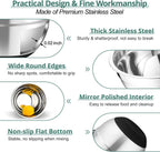 TeamFar Mixing Bowls, 5PCS Stainless Steel Serving Salad Bowls with Lids, For Kitchen Mixing/Baking/Storing/Prepping, Visible & Airtight, Non-Slip Bottom - 4.6/3.5/1.5/1 / 0.7 QT, Black