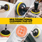 Holikme 30 Piece Drill Brush Set, Scrub Pads Scrubber Brush with Extend Long Handle Clean for Grout, Tiles, Bathtub, Bathroom, Kitchen, Black