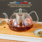 1200 ml/40 oz Glass Teapot with Infuser, Glass Tea Kettle Stovetop，Tea Pot with Infusers for Loose Tea, Tea Maker Gift