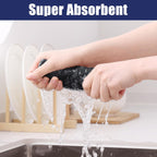 Homaxy Microfiber Waffle Weave Kitchen Dish Cloths, 12 x 12 Inch Ultra Absorbent and Solid Color Dish Towels for Kitchen Fast Drying Dishcloth for Washing Dishes, 12 Pack, Dark Grey