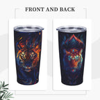Tiger Tumbler with Lid and Straw 20oz Coffee Tumblers Leakproof Stainless Steel Travel Mug Vacuum Insulated Cup for Iced and Hot