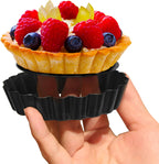 6 Pack Mini Tart Pans 4 Inch with Removable Bottom Round Non-stick Deep Quiche Pan, Heavy Duty Fluted Side for Pies, Egg Tart Molds for Baking, Mousse Cakes, Fruit and Desserts (4 Inch 6pcs)