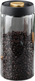 LOEZ Coffee Bean Storage Container Airtight, Lid Sealed with Press-Down Vacuum, Borosilicate Glass Coffee Canister, Food Storage, Coffee Bar for Ground Coffee, Tea, Beans, Spices (Extra Large - Clear)